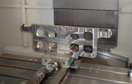 Steel punched plate worked by CNC machining center